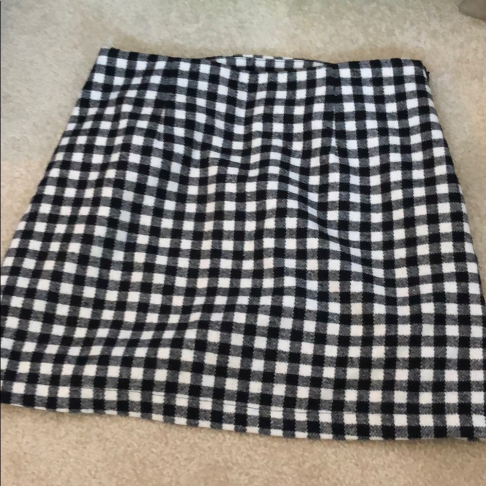 Black and white miniskirt